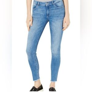 DL 1961 Emma power legging skinny jeans raw edge hem Waterford wash size 27 EUC
